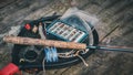 Fly fishing tackle. Tenkara fishing Royalty Free Stock Photo