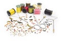 Fly fishing tools and materials Royalty Free Stock Photo