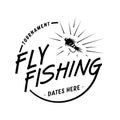 Fly fishing tournament design template. Vector and illustration design template. Royalty Free Stock Photo