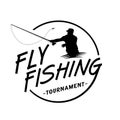 Fly Fishing Tournament Logo Design Template. Vector And Illustration Design Template.