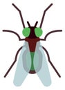 Fly flat insect icon. Pest color symbol