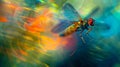 A fly is flying through the air Royalty Free Stock Photo