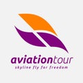 Fly for Freedom - Air Aviation Tour Logo Royalty Free Stock Photo