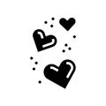 fly heart glyph icon vector illustration