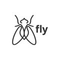Fly insect outline graphic design template vector illustration Royalty Free Stock Photo