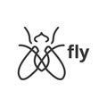 Fly insect outline graphic design template vector illustration Royalty Free Stock Photo