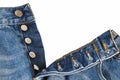 Fly of the jeans with button closure Royalty Free Stock Photo