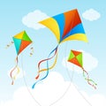 Fly Kite Summer Background. Vector Royalty Free Stock Photo