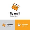 Fly Mail Logo Design Template-flying message.
