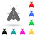 fly multi color style icon. Simple glyph, flat vector of insect icons for ui and ux, website or mobile application Royalty Free Stock Photo