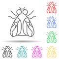 Fly Multi Color Style Icon. Simple Thin Line, Outline Vector Of Pest Control And Insect Icons For Ui And Ux, Website Or