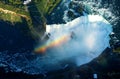 Fly on niagara falls rainbow on helicopter Royalty Free Stock Photo