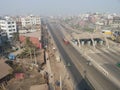 Fly over toll plaza landscape. Royalty Free Stock Photo