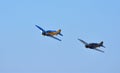 Fly past by 2 Spartan Executives Aircraft with blue sky background.