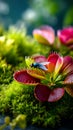 Fly perched on a venus flytrap in nature Royalty Free Stock Photo