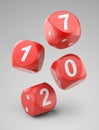 Fly red game dices with 2017 sign