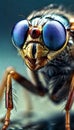 The fly\'s eyes were photographed using a macro camera
