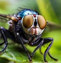 The fly\'s eyes were photographed using a macro camera