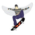 fly on skateboard