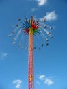 Fly in the sky - big colourful carousel. Royalty Free Stock Photo