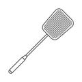 Fly swatter. Anti-fly weapon simple illustration. Flyswatter insect killing tool