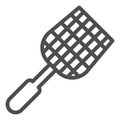 Fly swatter line icon, pest control concept, flyswatter symbol on white background, fly swatter icon in outline style