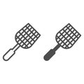 Fly swatter line and solid icon, pest control concept, flyswatter symbol on white background, fly swatter icon in