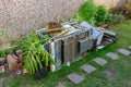 Fly-tipped illegally dumped oven. Stockport UK