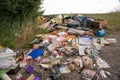 Fly tipping of household waste in a country lane. Hertfordshire. UK