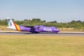 Flybe ATR 72-500 just after touching down at Manchester Airport