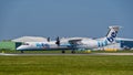 Flybe Bombardier Dash 8 Q400 ready for departure Royalty Free Stock Photo