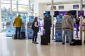 Flybe self check in desks at Belfast City Airport in Northern Ir