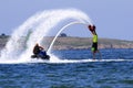 Flyboard Black sea adventure. Royalty Free Stock Photo