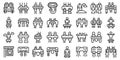Flyboard icons set outline vector. Adventure board Royalty Free Stock Photo