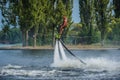 Flyboarding. Flyboard. Royalty Free Stock Photo