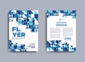 Flyer brochure design template business cover geometric theme circles blue color vector template in A4 size Royalty Free Stock Photo