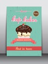 Flyer, brochure or template for cup cakes shop.