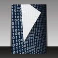 Flyer or Cover Design with Digital Bits Pattern