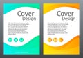 Flyer design. Bright gradient waves on white background. Cover template with color lines. Creative composition. Trendy Royalty Free Stock Photo