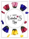 Flyer design for Happy Valentine's Day with roses. Romance, Love concept.