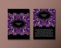 Flyer with Floral mandala pattern and ornaments. Oriental design layout template, Royalty Free Stock Photo