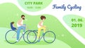 Flyer Invitation to Have Fun Park Family Cycling. Royalty Free Stock Photo