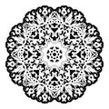 Flyer laser cut a mandala. Cut paper card with lace pattern. Wedding invitations, postcards and business cards templates