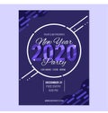 Flat new year party flyer Free Vector
