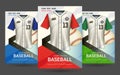 Flyer & Poster Cover design template with Baseball jersey and t-shirt sport mockup uniform.