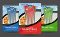 Flyer & Poster Cover design template with Basketball jersey and t-shirt sport mockup uniform.