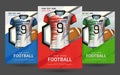 Flyer & Poster Cover design template with Football jersey and t-shirt sport mockup uniform.