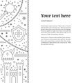 Flyer, poster template with medieval line icons