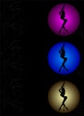 Flyer with silhouette women pole dance exotic