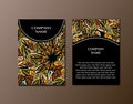 Flyer template with abstract ornament pattern.